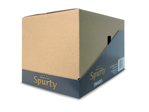 2 in 1-Verpackungen - Verkaufsverpackung "Premium" - Spurty Snacks - Transportschutz
