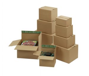 Flixbox Vari "Premium" - Kartons mit Selbstklebeverschluss und doppeltem Boden - Stabile Wellpappe